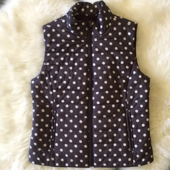 LOFT Polka Dot Puffer Vest, size Small ❤️ - Picture 3 of 11